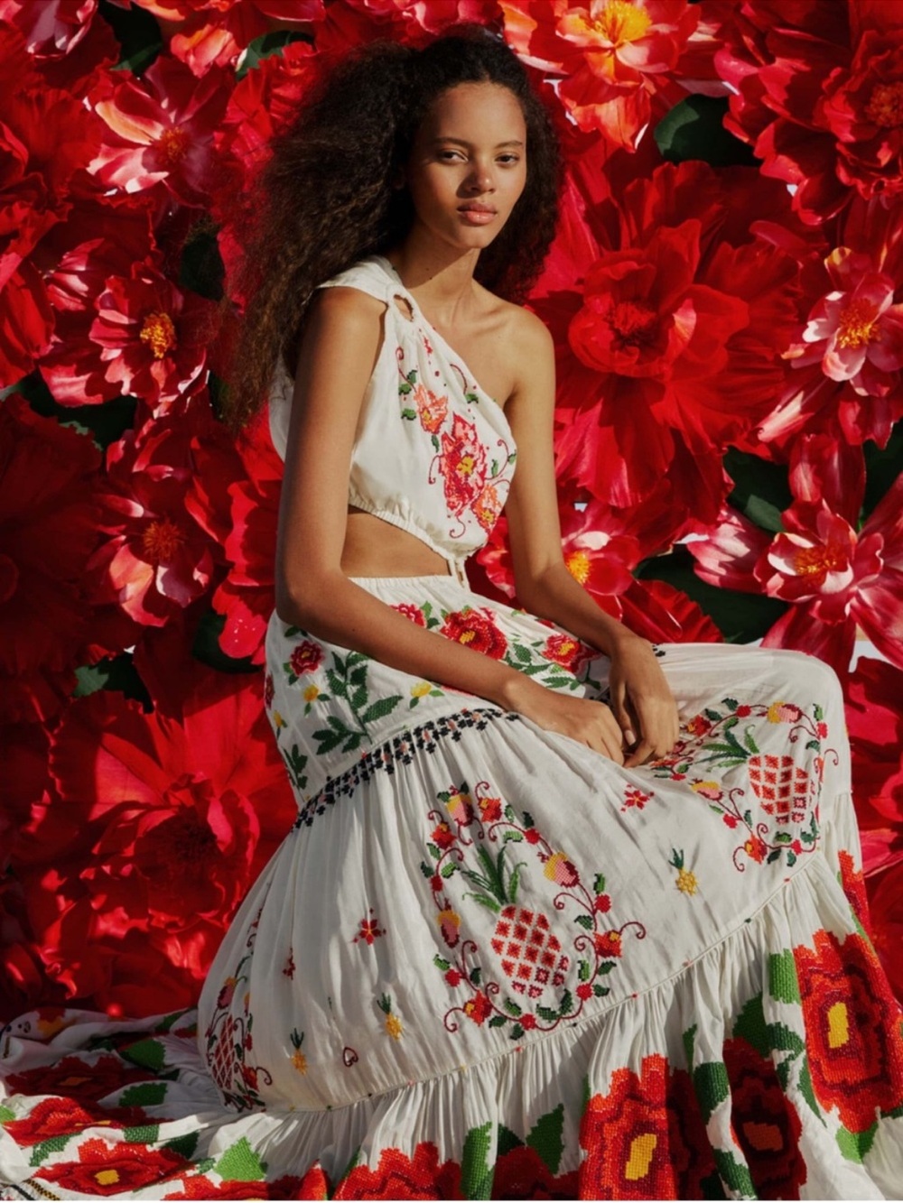Farm Rio Embroidered Carmina Floral Maxi Dress Size S Small NWT - Picture 4 of 8